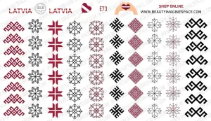 BIS Pure Nails slider nail design sticker decal LATVIA, E73