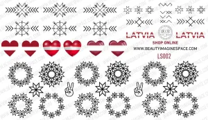 BIS Pure Nails  slider nail design sticker decal LATVIA, LS002