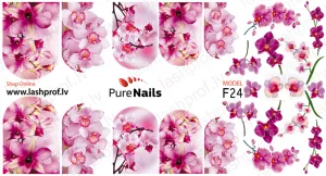 BIS Pure Nails slider nail design sticker decal ORCHID, F24