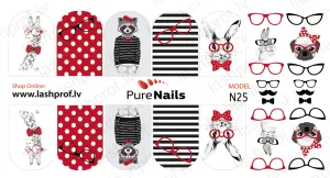 BIS Pure Nails  slider nail design sticker decal SMART RABBIT, N25