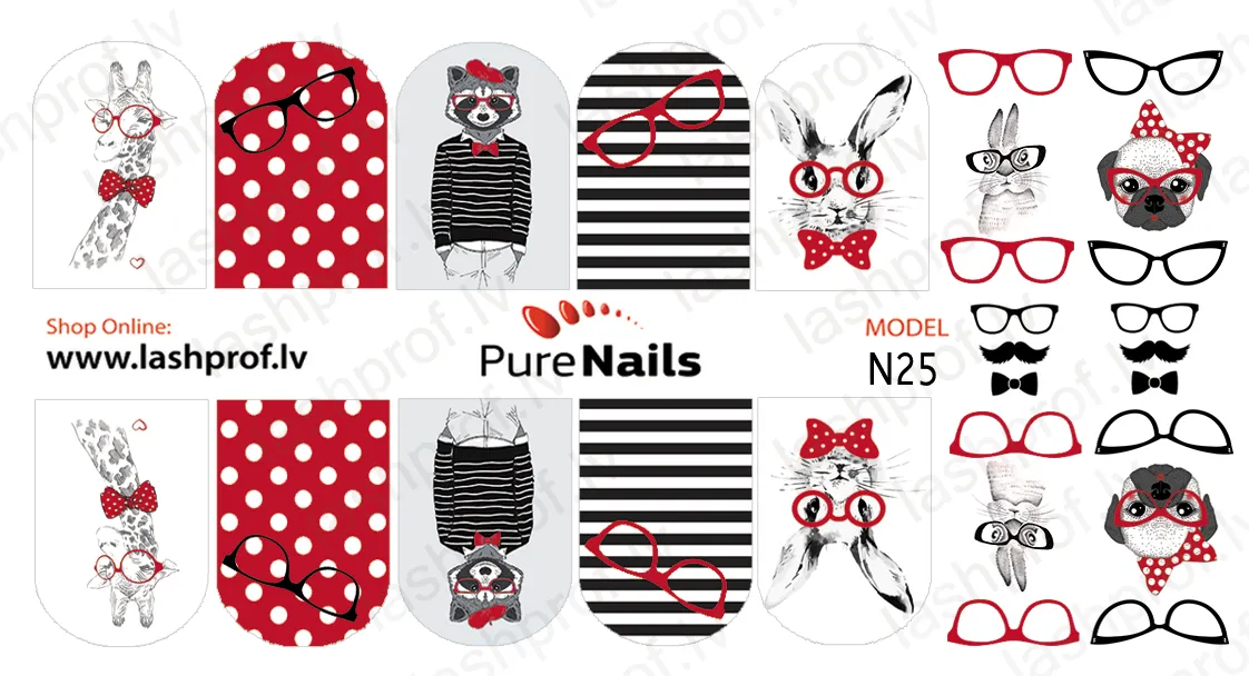 BIS Pure Nails  slider nail design sticker decal SMART RABBIT, N25