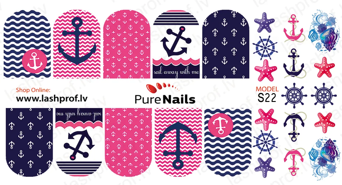BIS Pure Nails  slider nail design sticker decal SUMMER JURMALA, S22