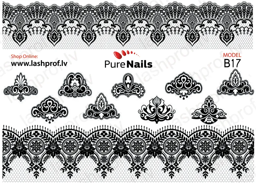 BIS Pure Nails slider nail sticker ultra thin B01-B17, CLASSIC