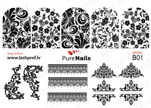 BIS Pure Nails slider nail sticker ultra thin B01-B17, CLASSIC