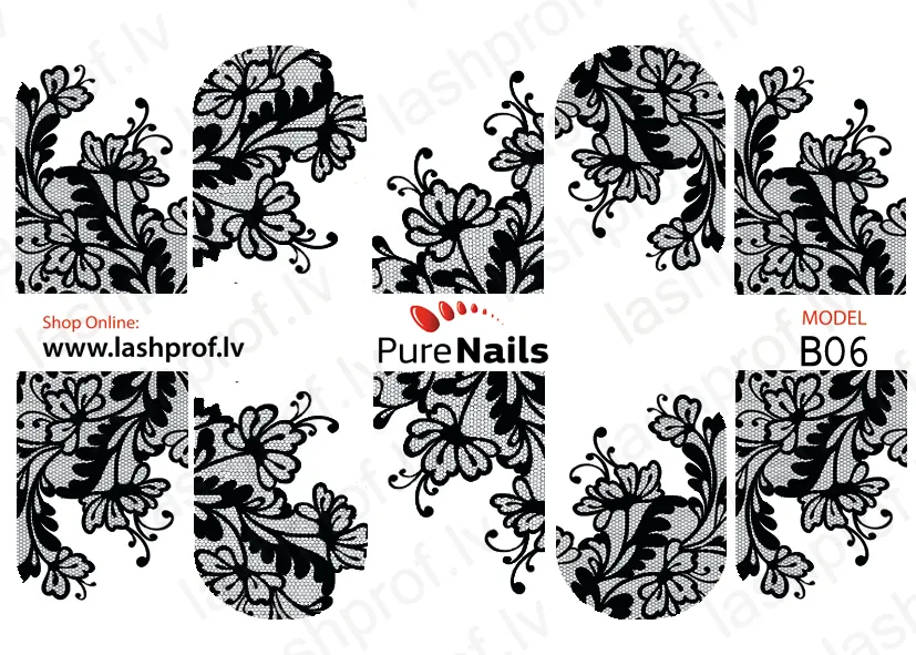 BIS Pure Nails slider nail sticker ultra thin B01-B17, CLASSIC