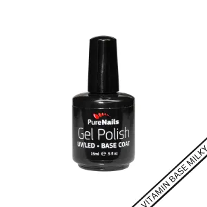 BIS Pure Nails soak off UV/LED Strong Vitamin BASE Milky, 15 ml