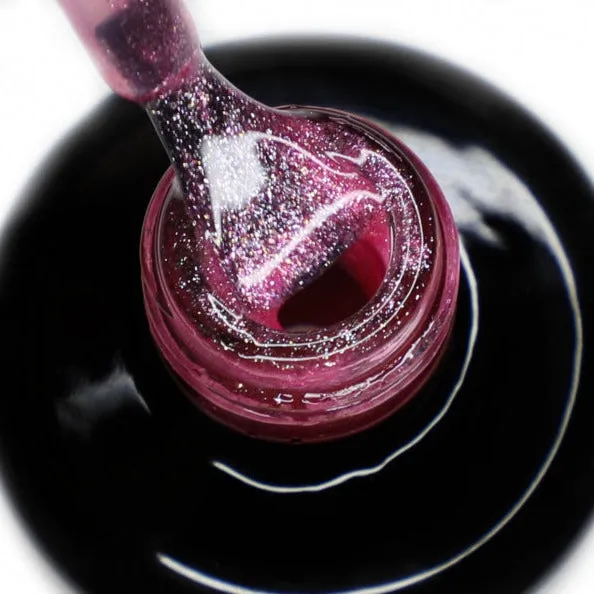 BIS Pure Nails UV/LED gel polish 15 ml, 6007 PINK GLITTER