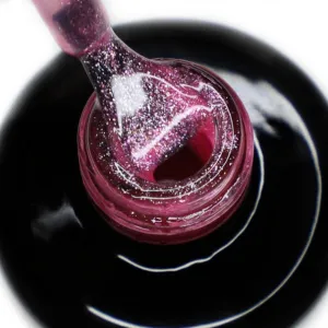 BIS Pure Nails UV/LED gel polish 15 ml, 6007 PINK GLITTER