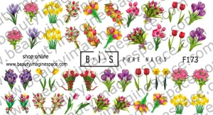 BIS Pure Nails water slider nail design sticker decal BOUQUET, F173