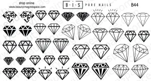 BIS Pure Nails water slider nail design sticker decal DIAMONDS, B44