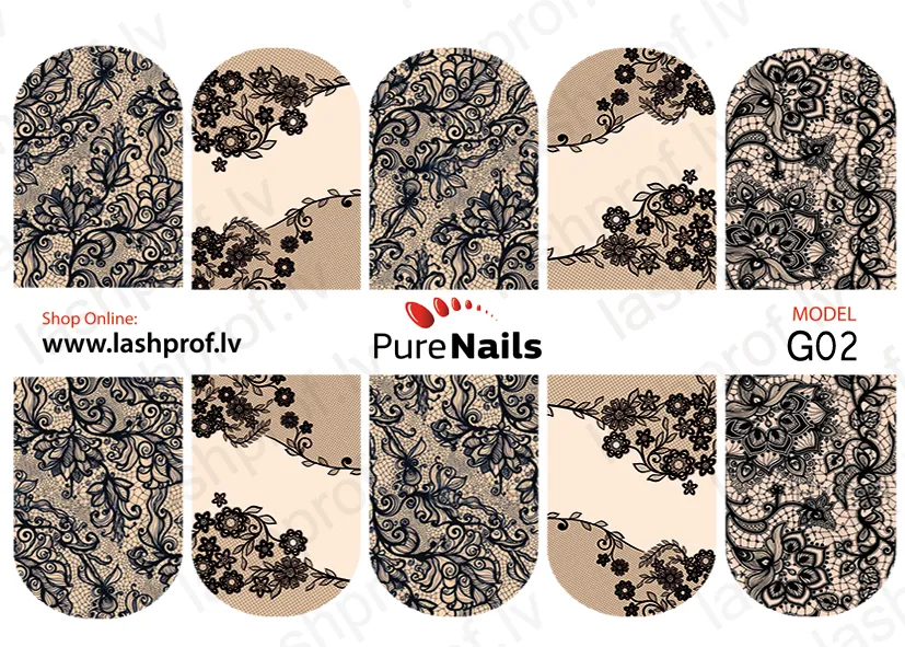 BIS Pure Nails water slider nail design sticker decal ELEGANCE, G01, G02 and G03