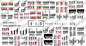 BIS Pure Nails water slider nail design sticker decal EXPRESSIONS, O73