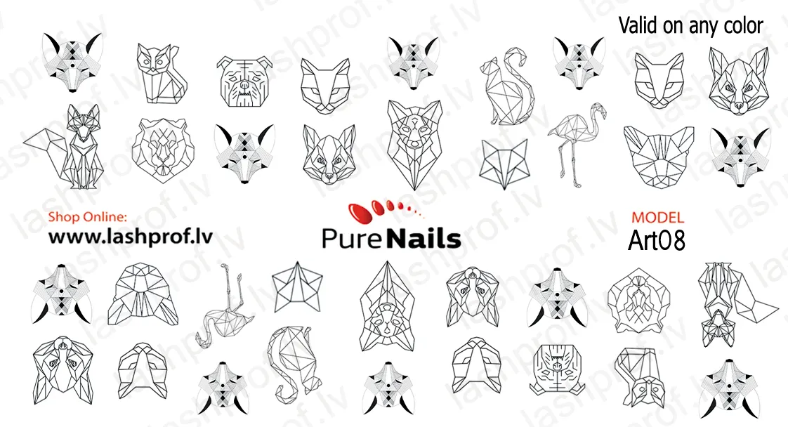 BIS Pure Nails water slider nail design sticker decal HIPSTERS, Art08 and N25