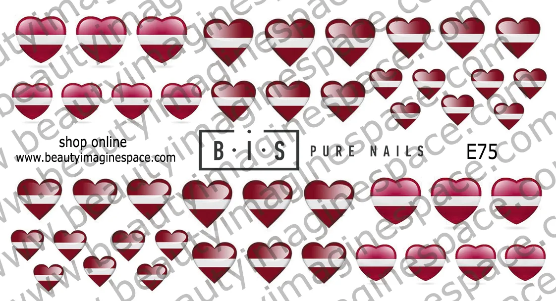 BIS Pure Nails water slider nail design sticker decal I ❤️ LATVIA, E75