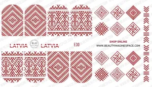 BIS Pure Nails water slider nail design sticker decal LATVIA, E30