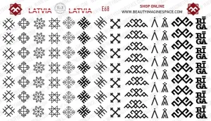 BIS Pure Nails water slider nail design sticker decal LATVIA, Rīga E68