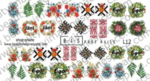 BIS Pure Nails water slider nail design sticker decal LĪGO, L12