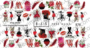 BIS Pure Nails water slider nail design sticker decal LOVE, R76