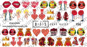 BIS Pure Nails water slider nail design sticker decal LOVE, R96