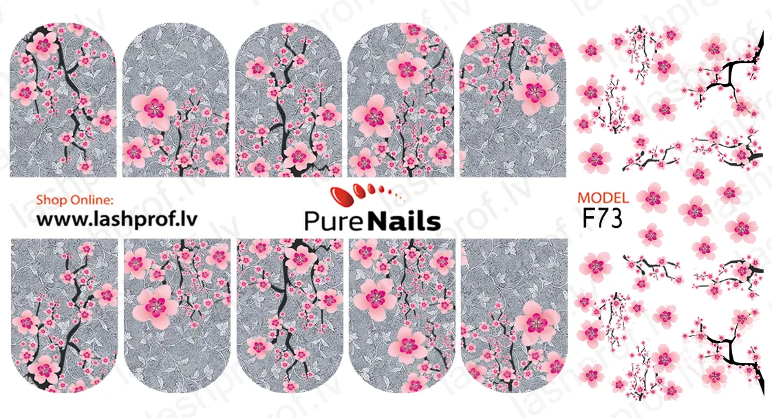 BIS Pure Nails water slider nail design sticker decal SAKURA, F73