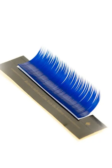 BL Color Lashes for eyelash extensions bright BLUE, 2 lines