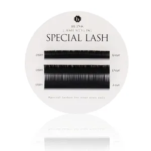 BL COMBO eyelash extensions U, L , J shape, 3 lines