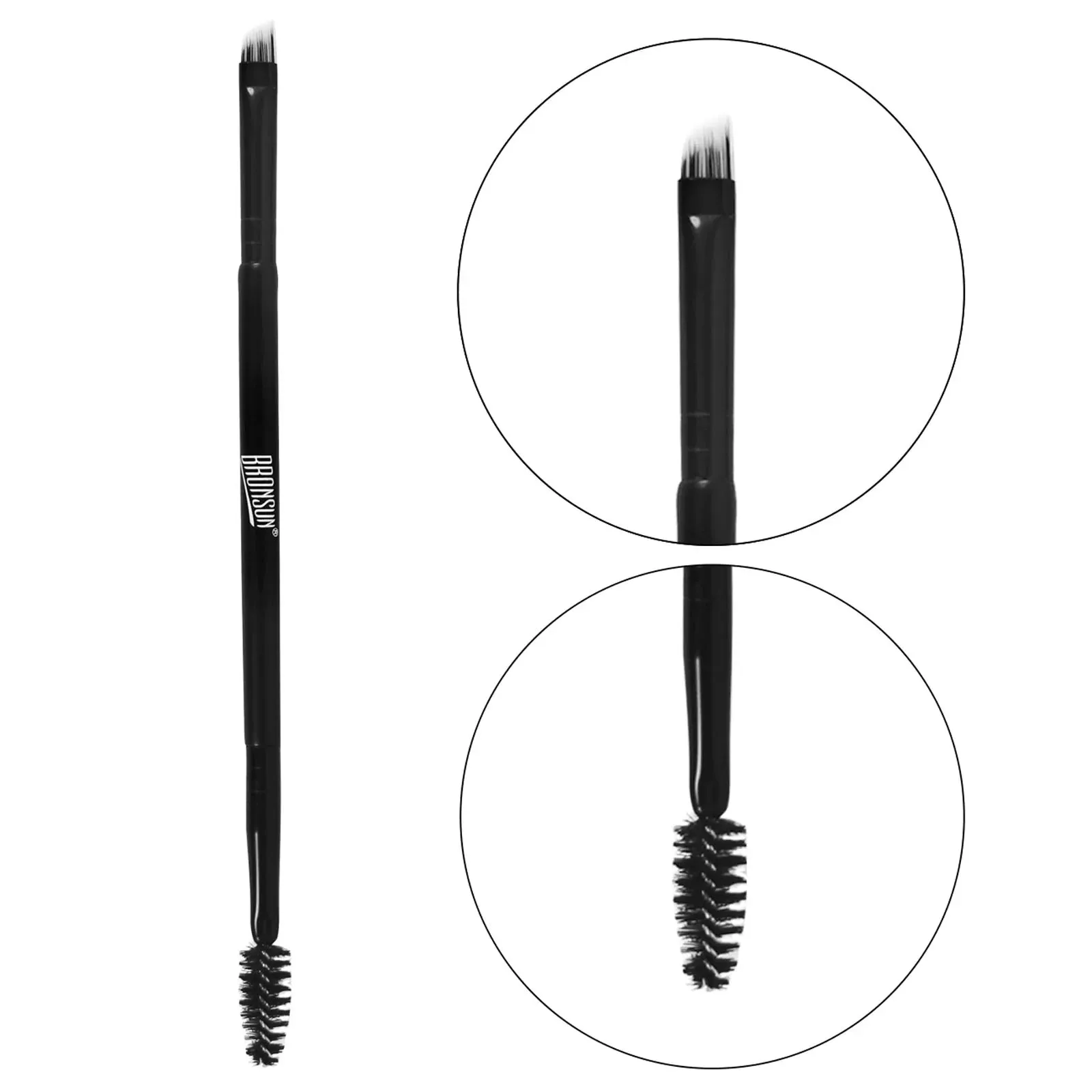 BRONSUN® eyebrow tinting brush, spoolie   angled BRT-0003