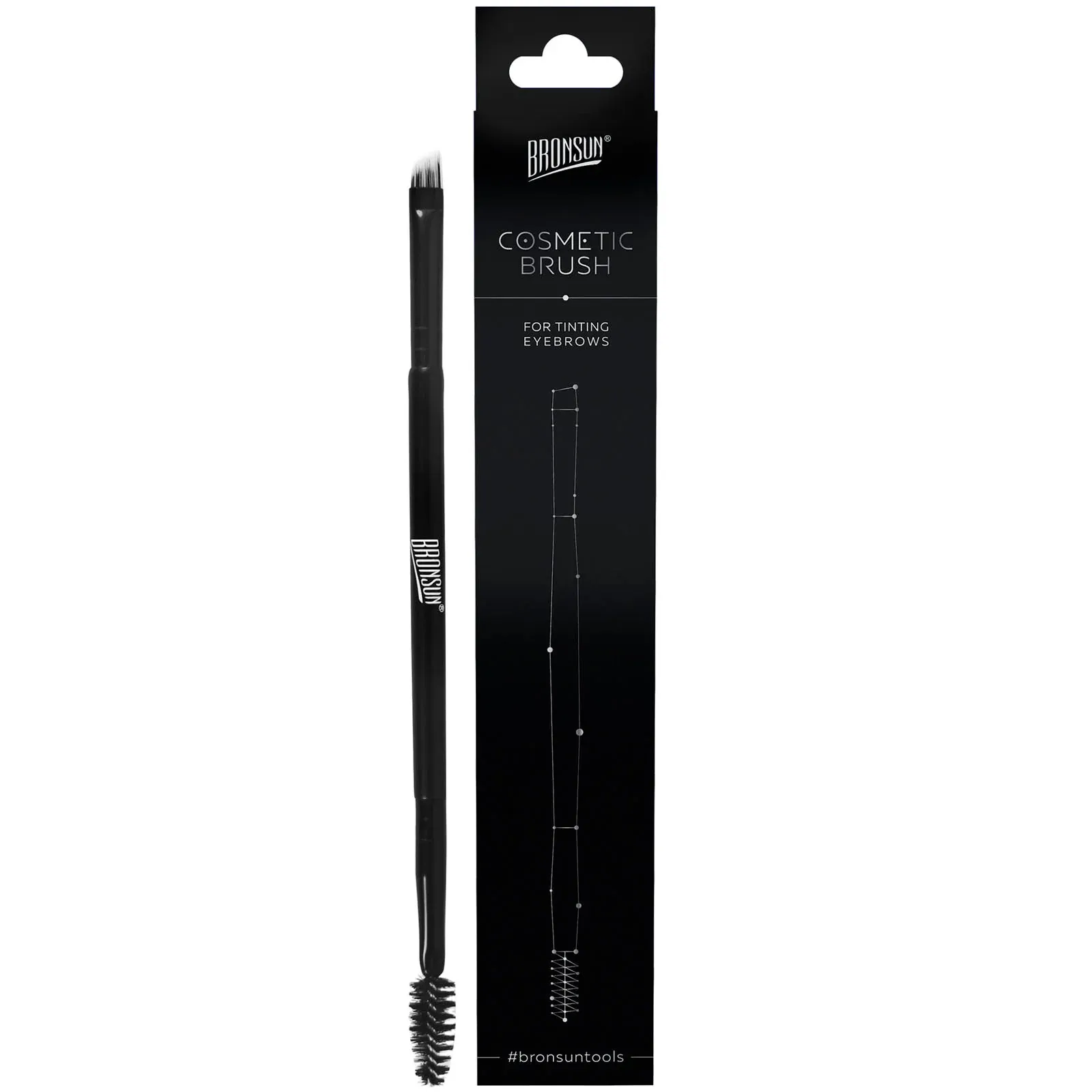 BRONSUN® eyebrow tinting brush, spoolie   angled BRT-0003