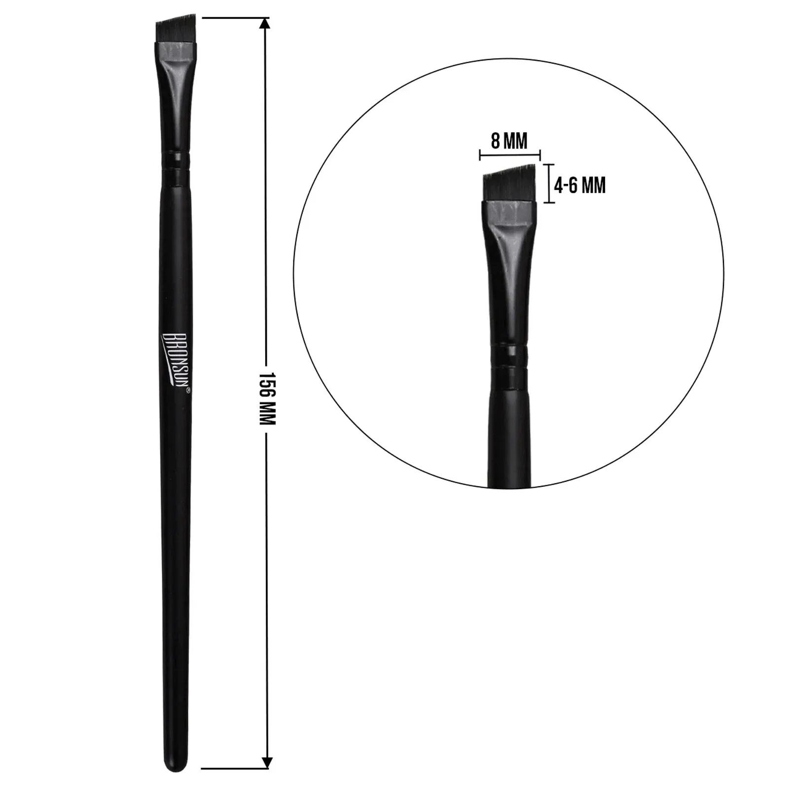 BRONSUN® eyebrow tinting brush, spoolie   angled BRT-0003