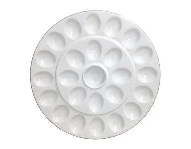 Casafina Cook & Host Collection Stoneware Ceramic Deviled Egg Serving Platter 13.25", White