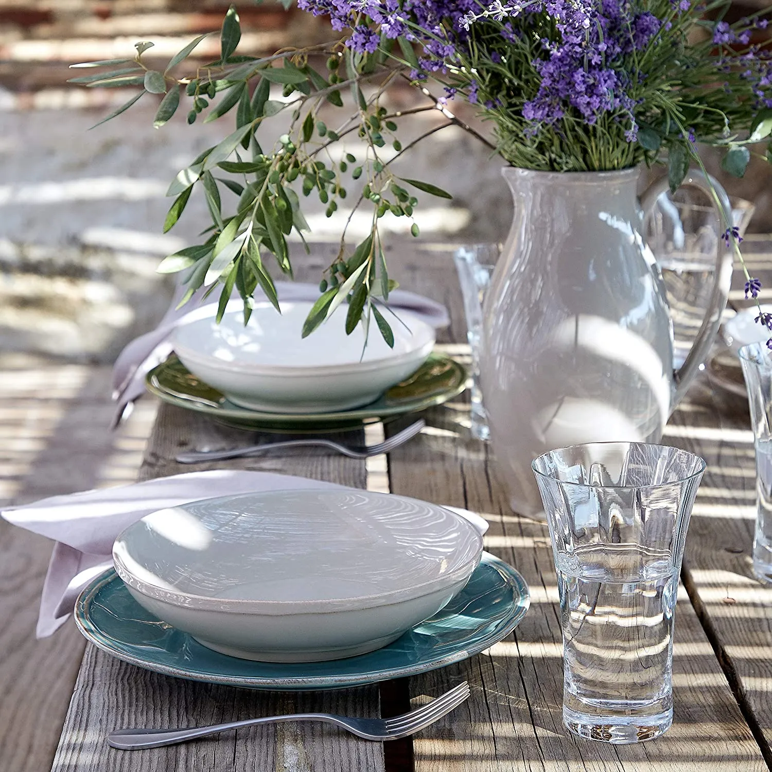 Casafina Stoneware Ceramic Dish Fontana Collection 30-Piece Dinnerware Set (Service for 6), White