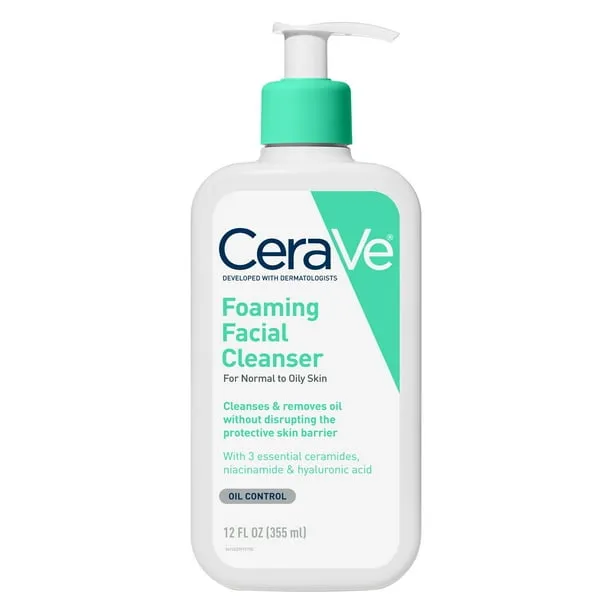 CERAVE FOAMING FACIAL CLEANSER DAILY FACE WASH FOR OILY SKIN (355ML)