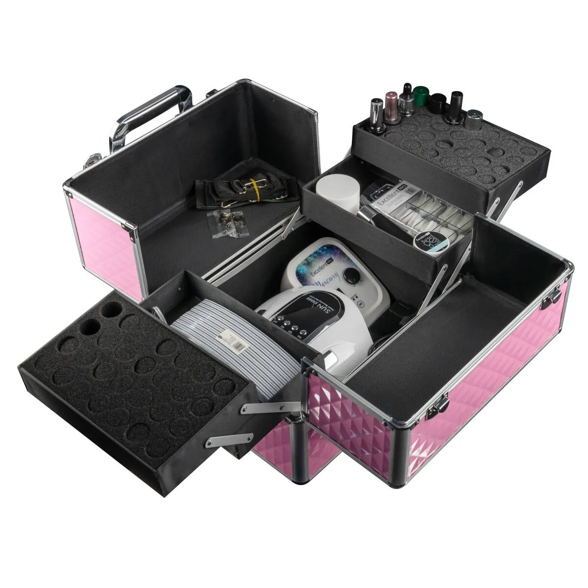 Cosmetic suitcase 3D design L pink , 32 x 27 x 25 cm