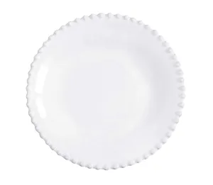 COSTA NOVA Pearl Collection Stoneware Ceramic Soup/Pasta Plate 9.5", White