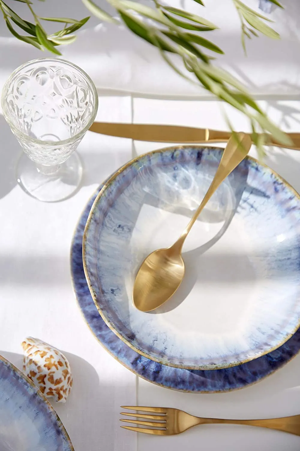 Costa Nova Stoneware Ceramic Brisa Collection Salad Plate 8", Ria Blue