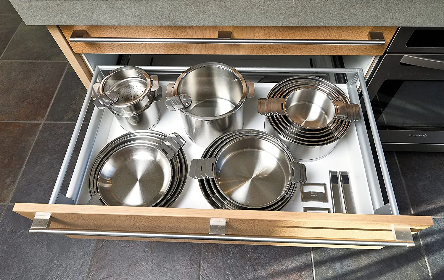 Cristel Strate SPPLSX Set of Handles, Silver