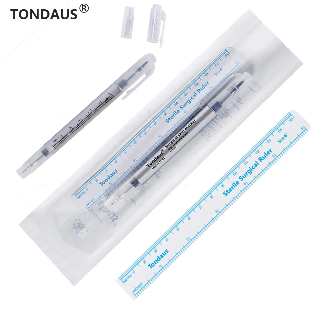 Double sided Surgical Skin Marker   Ruler by TONDAUS, blue