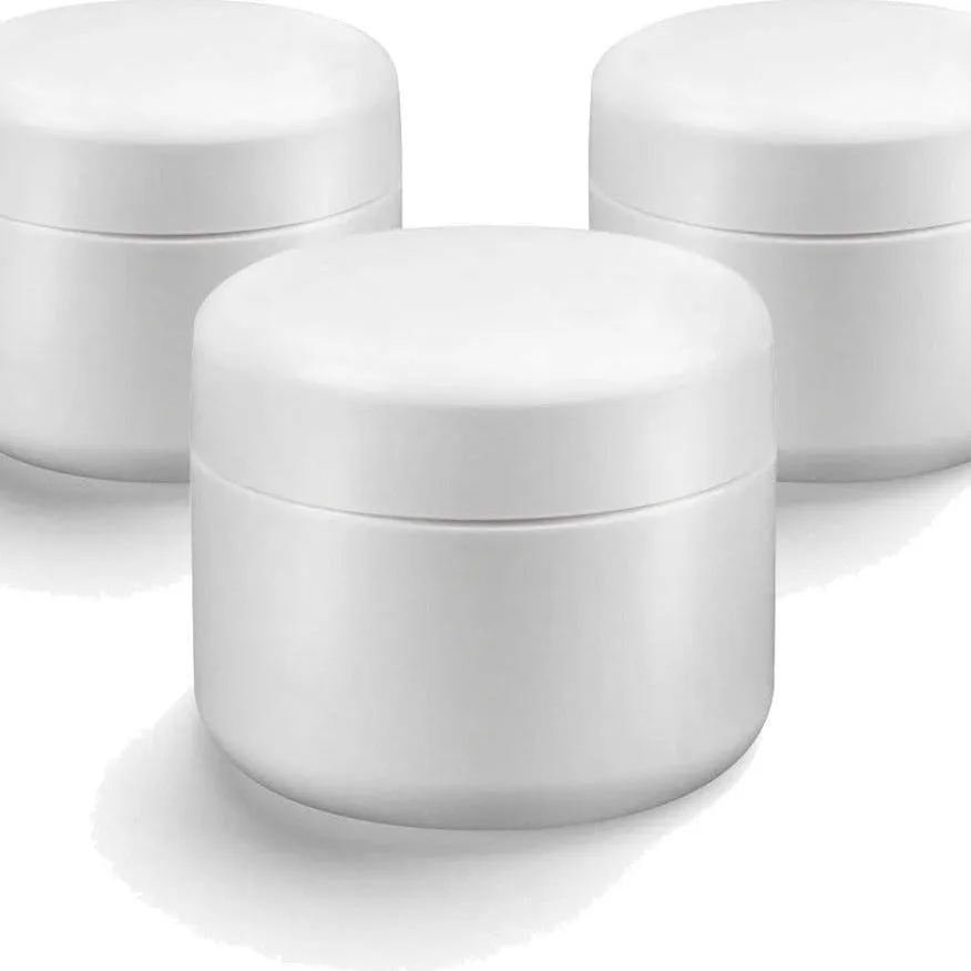 Empty jar with a srew-on lid white, 2 sizes
