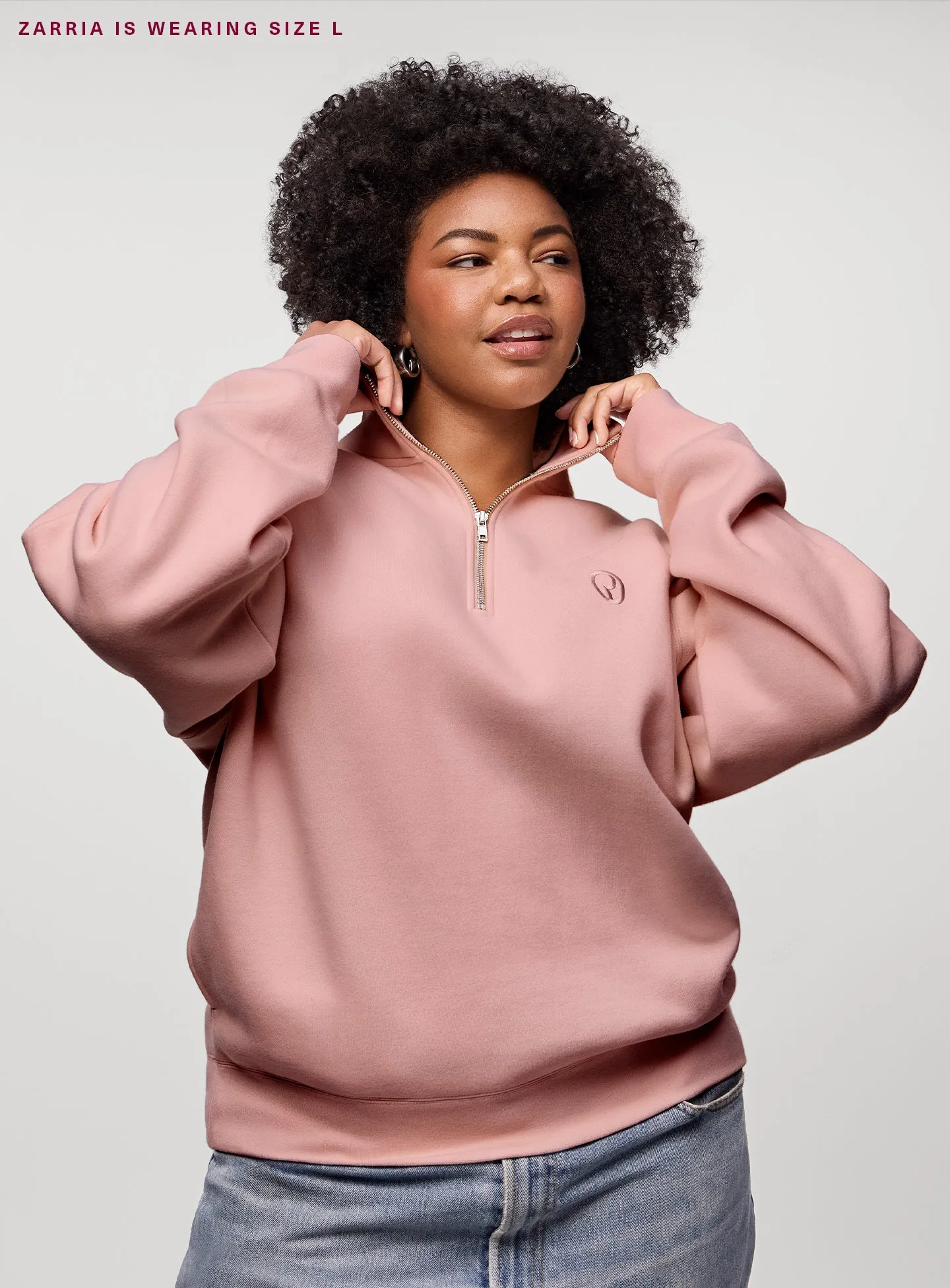 Everyday Quarter Zip Sweatshirt Rare Beauty