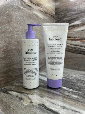 Evo Platinum Blonde Toning Shampoo & Treatment Duo - Edit