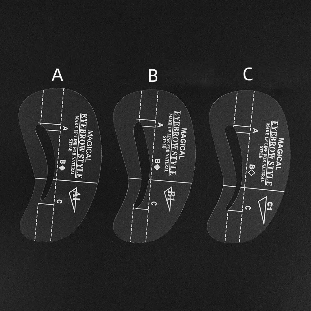 Eyebrow Shaping Template Stencils, models A1 - A8