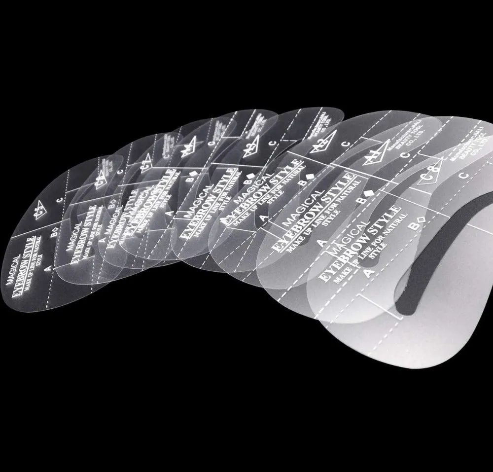 Eyebrow Shaping Template Stencils, models C1 - C8