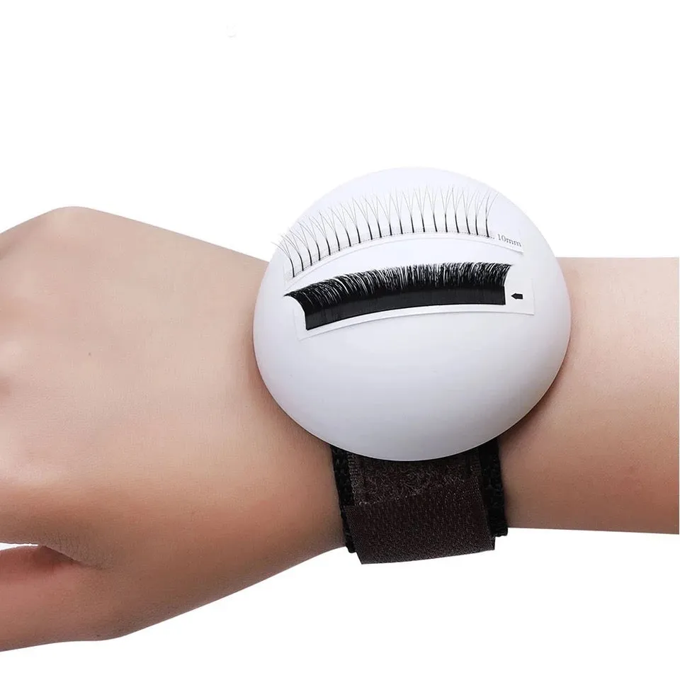 Eyelash blooming ball pallete for eyelash extensions WHITE, with belt