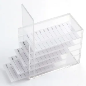 Eyelash extensions storage box organizer TRANSPARENT, 5 palletes SET