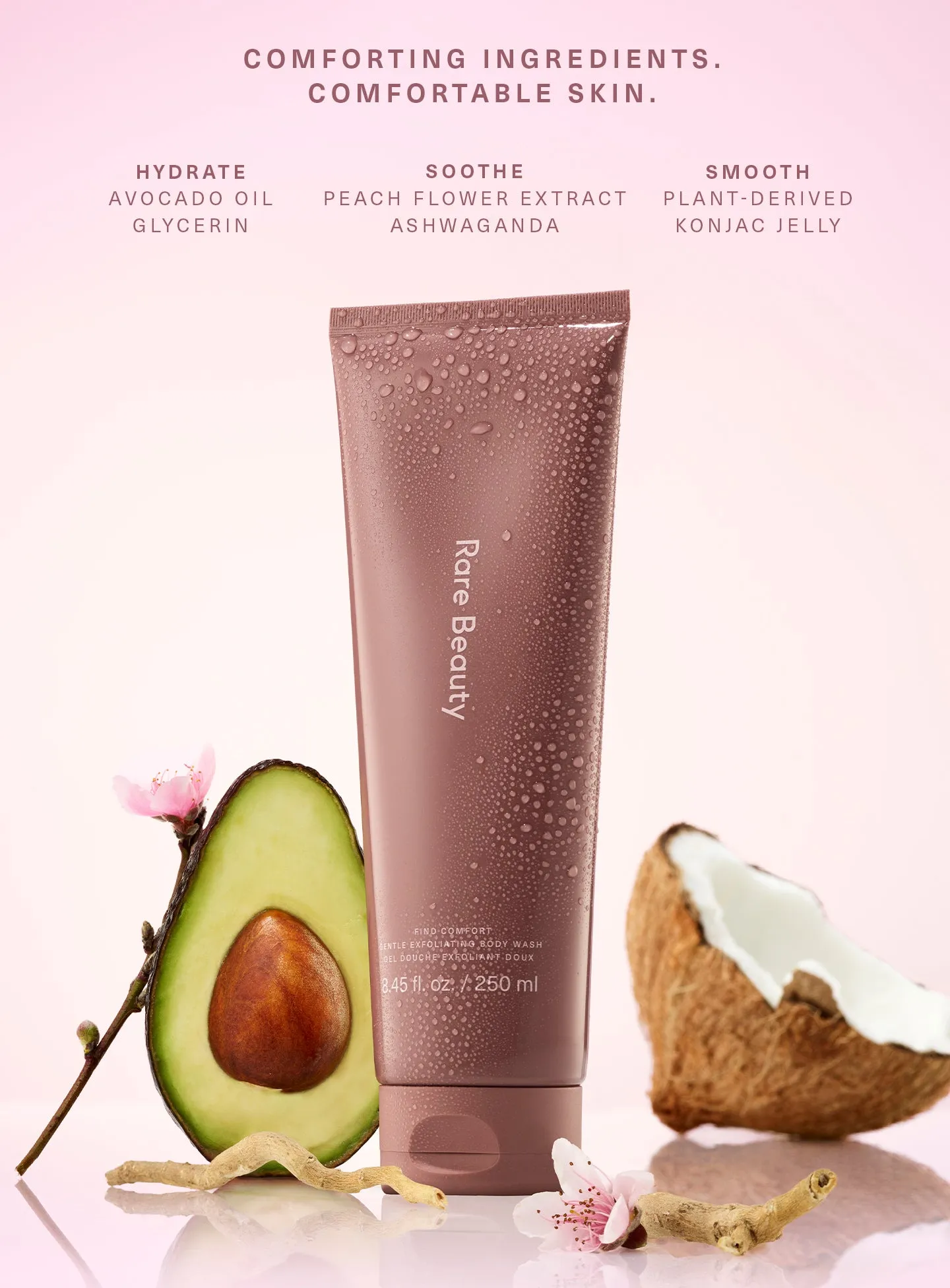 Find Comfort Gentle Exfoliating Body Wash Rare Beauty