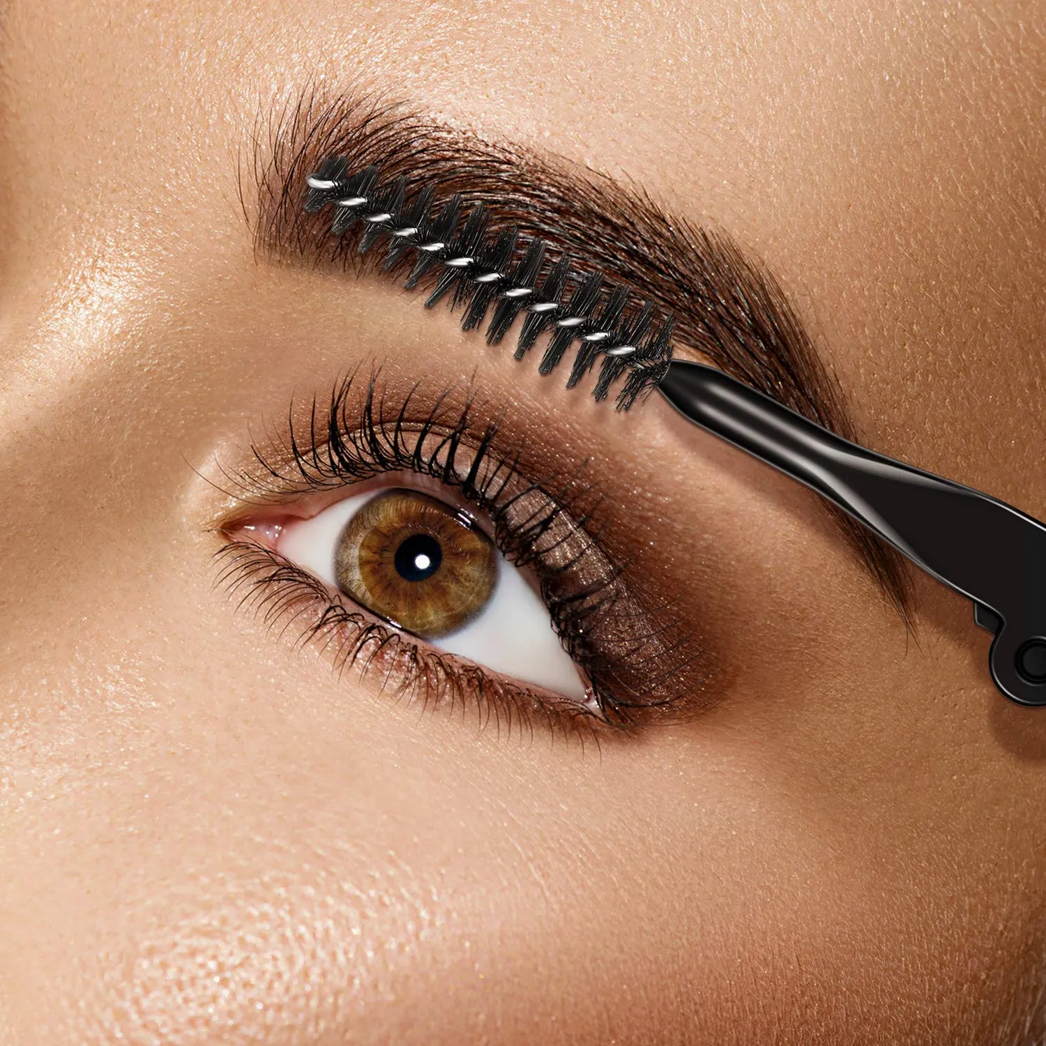 Foldable lash & brow comb BLACK, mascara wand   brush