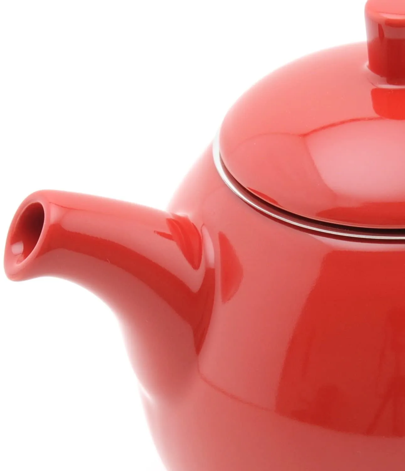 FORLIFE Curve Teapot with Infuser, 24-Ounce, Red