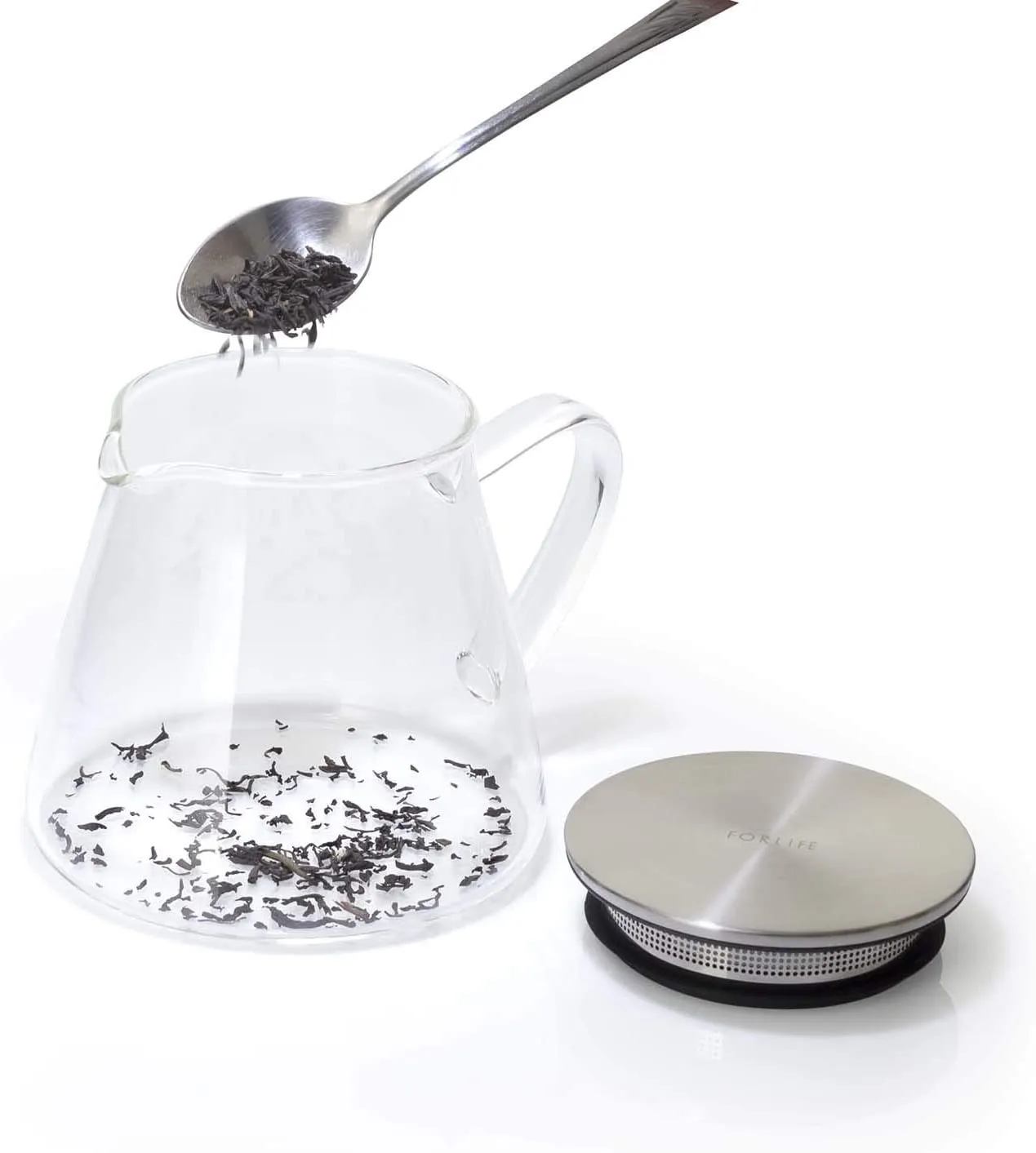 FORLIFE Fuji Glass Teapot with Filter Lid (18 ounces)