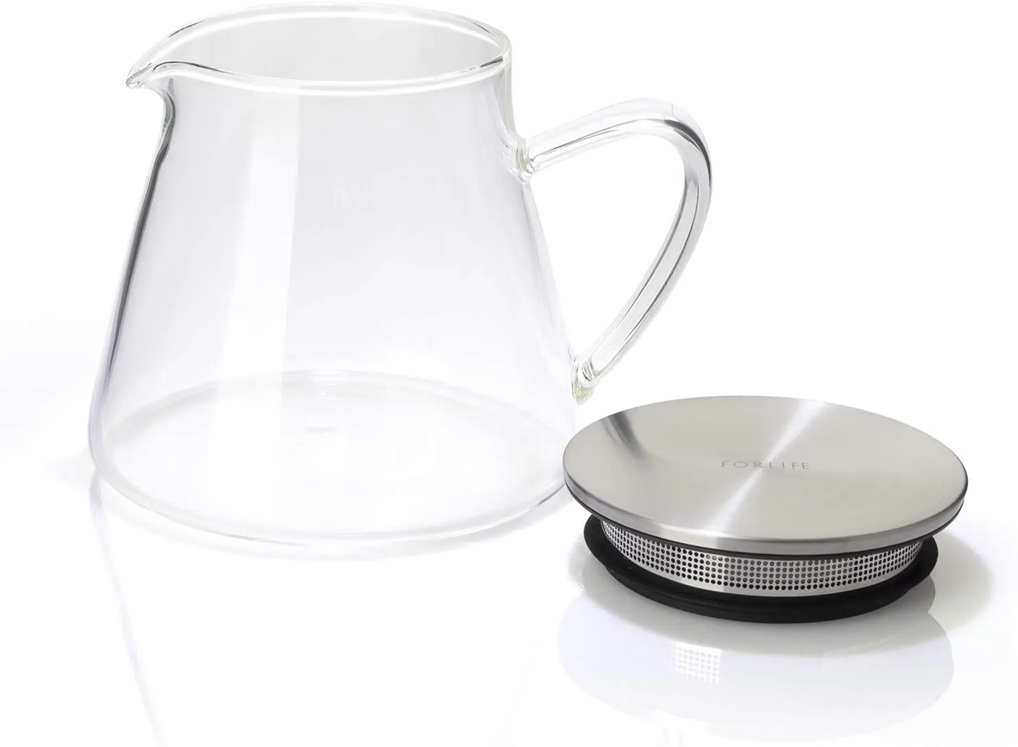 FORLIFE Fuji Glass Teapot with Filter Lid (18 ounces)