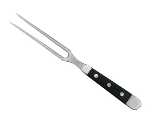 Güde Alpha Series Hand Forged Ice Hardened Stainless Steel Hostaform Handle Carving Fork, 6-Inch